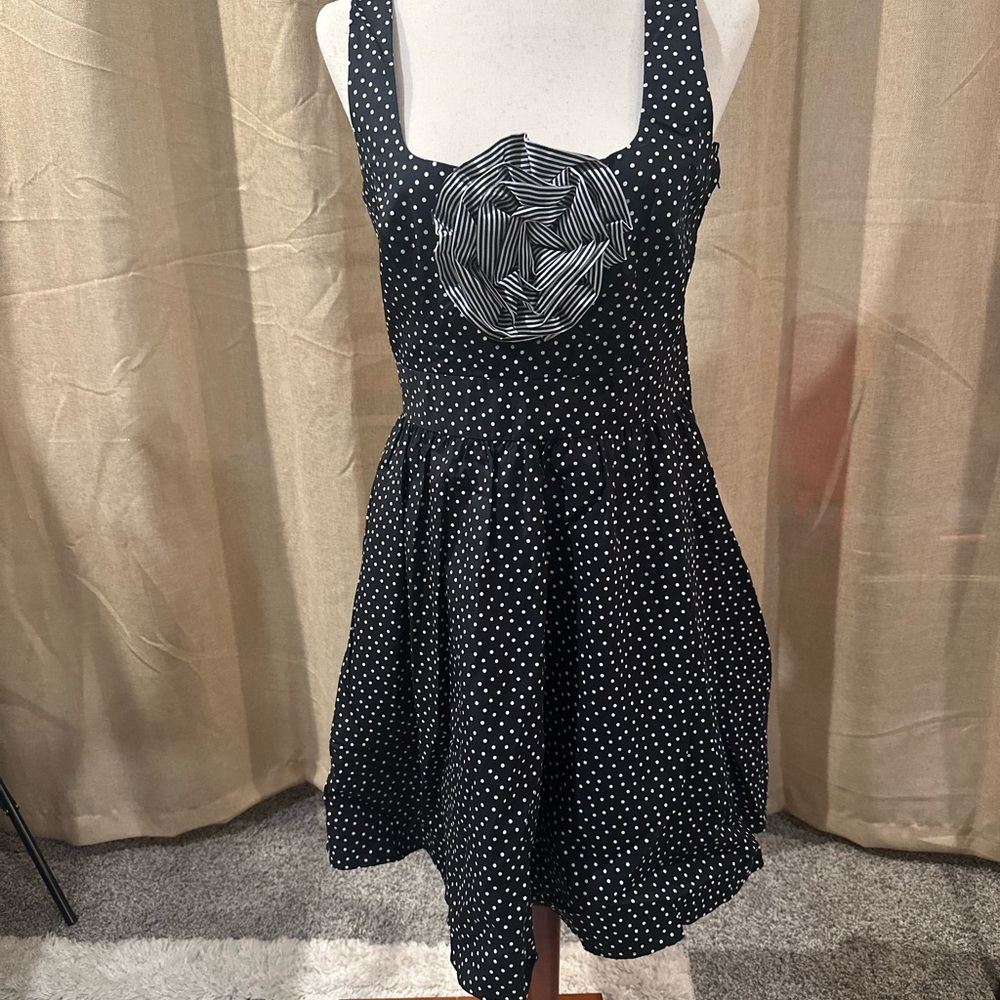 Stylish Black and White Polka Dot Kids Dress